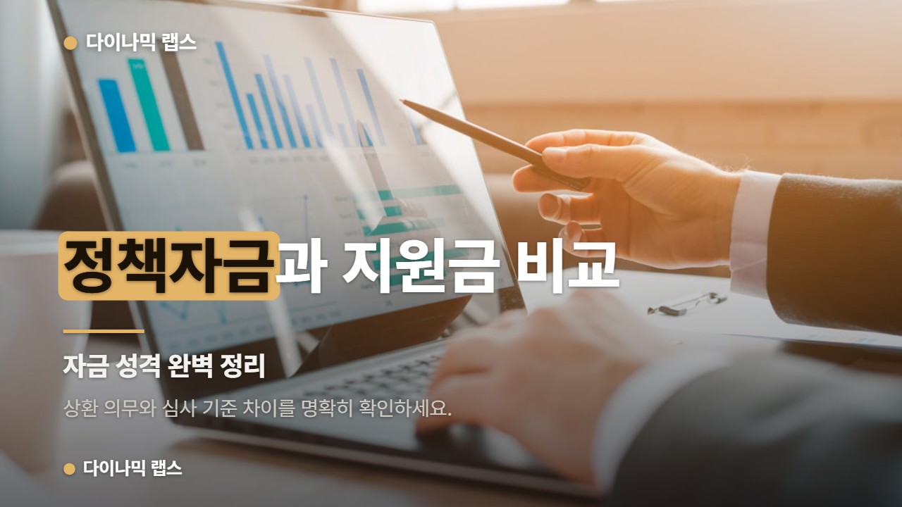 정책자금과 지원금 비교